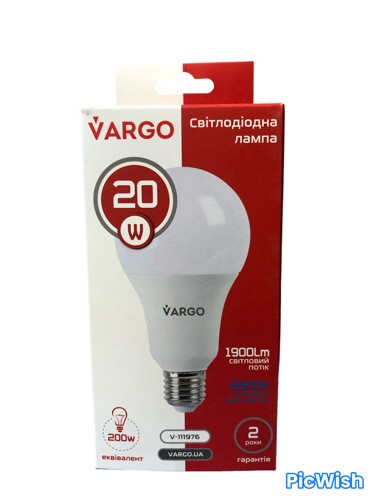 Лампа світлодіодна Vargo A80 20 W 6500 K E27 V-111976