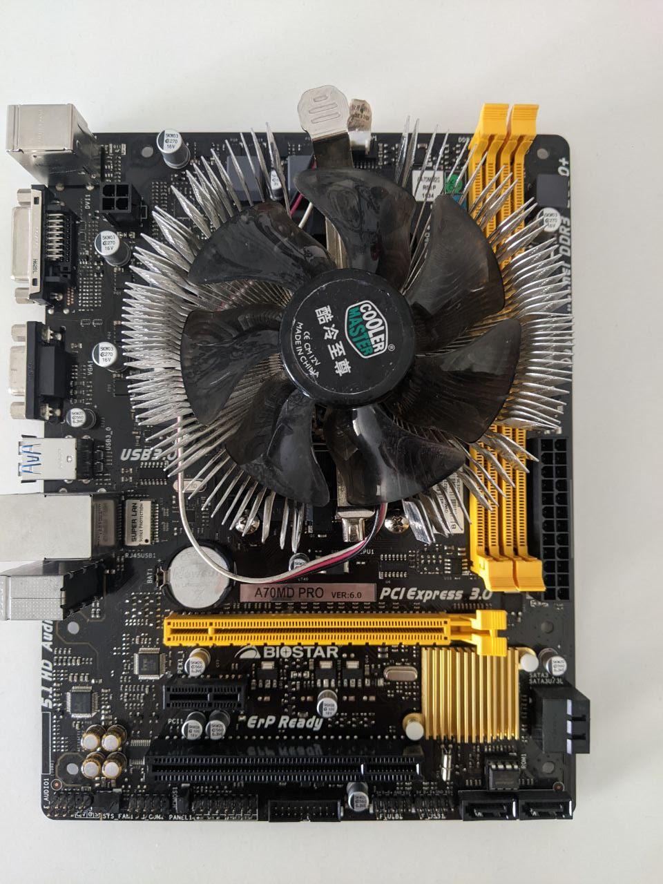 ПРОДУКТИВНИЙ Комплект 4 ЯДРА AMD SFM2+ Плата BioSTAR A70MD PRO на DDR3 + ПРОЦ AMD A10-7800K 4 по 3.5GHz