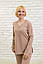 Жіночий повсякденний костюм бежевого кольору з брюками кльош, фото 2