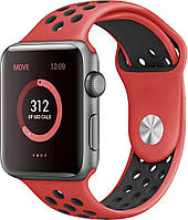 Ремешок ARM силиконовый Nike для Apple Watch 38/40 mm Black/Red