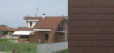 Бітумна черепиця Tegola ECO ROOF RECTANGULAR Mixed Brown, фото 3
