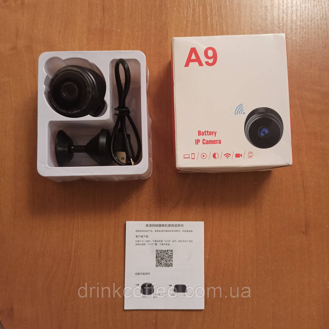 Міні Камера Camera A9 Відеоспостереження Wi-Fi FullHD 1080 Бездротова Black 1шт - фото 3 - id-p1837356379