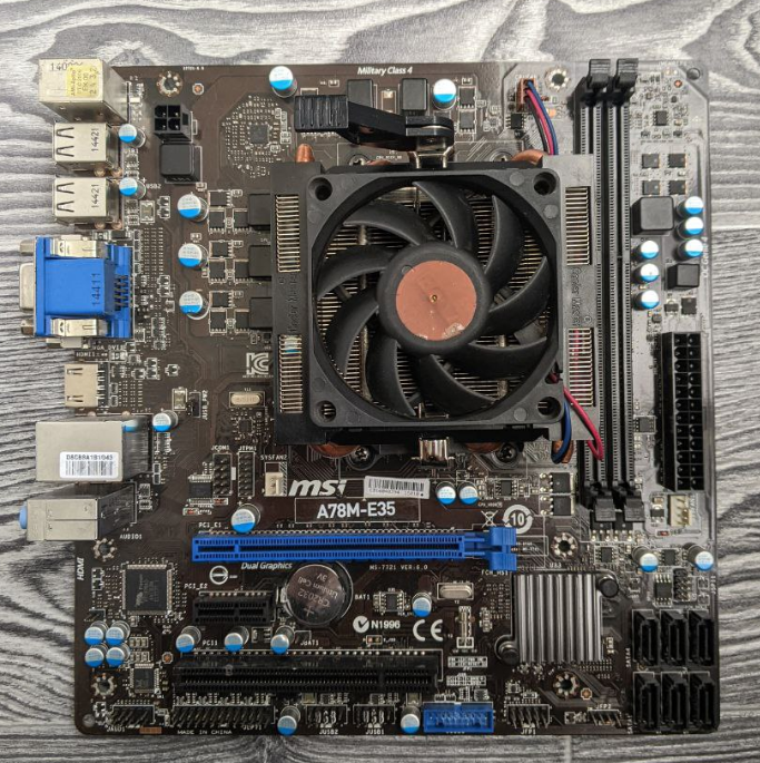 ТОПОВИЙ 4-ЯДЕРНИЙ Комплект AMD на DDR3 — ПРОЦ AMD sFM2+ A10-7700 (4 ЯДРА по 3.4 Ghz) + Плата MSI A78M-E35