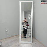 Дзеркало підлогове з ніжкою в білій рамі, ростове велике біле на підставці, фото 6