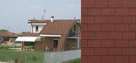 Бітумна черепиця Tegola ECO ROOF RECTANGULAR Shaded Red, фото 3