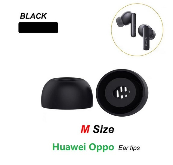 Оригінальні амбушури Huawei FreeBuds 6i 5i 4i 3i OPPO Enco X2 Enco Air 2 W33 3 Pro Buds 2 Чорні M середні, фото 1