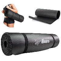 Коврик для фитнеса GymBeam - Yoga Mat Black, 180x61x1см / Йогамат для тренировок / Гимнастический мат