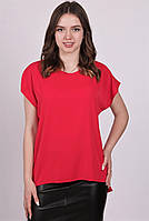 Блузка жіноча червона однотонна без застібки софт Актуаль 0071, 50
