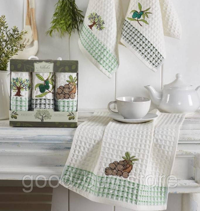 Набір кухонних рушників Nilteks Olive 3шт. 35х50см
