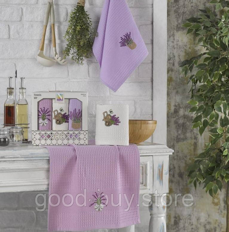 Набір кухонних рушників Nilteks lavanda 3шт 40х60см