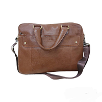 Мужской городской портфель сумка из натуральной кожи BR5073 коричневый
