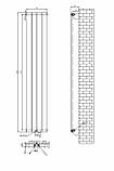 Дизайнерський вертикальний радіатор опалення ARTTIDESIGN Livorno 4/1800/272/50 чорний матовий, фото 3
