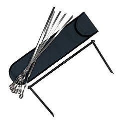 Набір шампурів з підставкою в чохлі 560х10х2мм - 6 шт