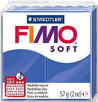 Полимерная глина Fimo Soft, 57 г., , синяя блискуча, (8020-33)