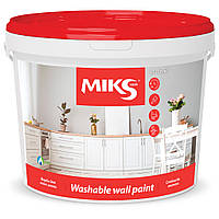 Краска для стен и потолков стойкая к мытью Miks мат белый 1,4 кг