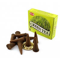 Аромапалочки Hem Green Tea Зеленый Чай конусы безосновные