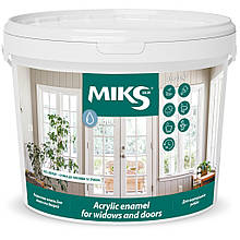 Фарба акрилова для вікон та дверей Miks color Білий напівглянець 0,75 л