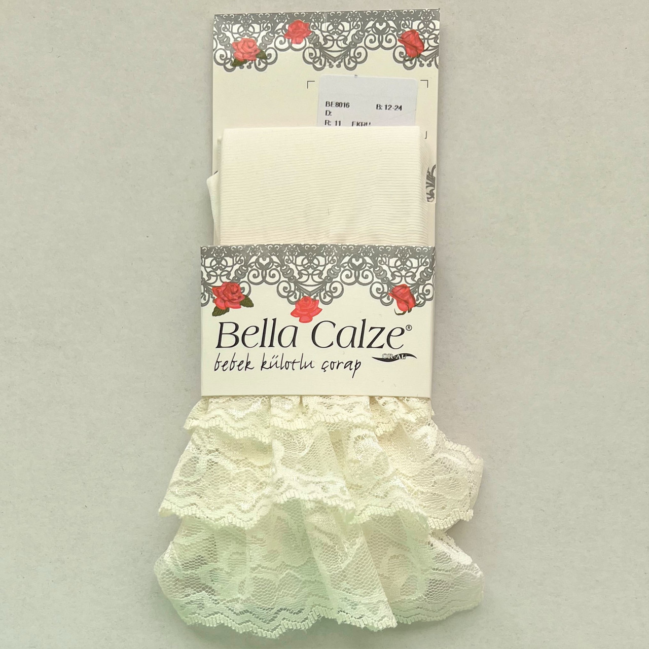 Колготки для дівчинки капронові з рюшами Bella Calze Кремові 1-2 роки