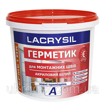 Герметик акриловий для монтажних швів поза швів Lacrysil (А) Білий 1,2  кг, фото 1