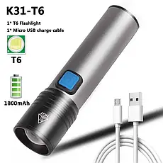Ліхтарик ручний BL K31 USB CHARGE, фото 2