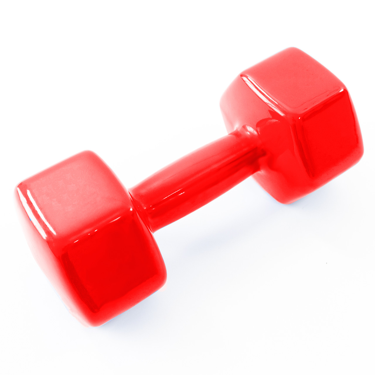 Гантель для фітнесу вінілова цільна (нерозбірна) OSPORT Profi 9 кг (OF-0138) Червоний, фото 1