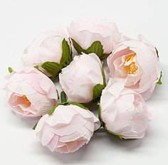 Штучний бутон Півонія з текстилю (головка), 4 см, світло-рожевий