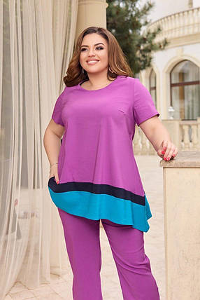 Комфортний жіночий костюм, тканина "Стрейч-костюмна" 54, 56, 58, 62, 64, 66, 68 розмір 54, фото 2