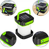 Складаний ліхтар-лампа з ручкою Supretto для кемпінгу на сонячній батареї (8071), фото 2