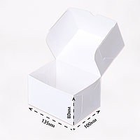 Коробка картонная для различной выпечки и десертов, 135х100х80 мм, белая