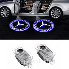 Проєктор підсвітка логотипа для дверей Mercedes-Benz (Мерседес) Синій Логотип W169, W245, W204, C216, C208, C207, W221, C197