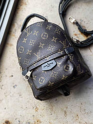 Жіночий коричневий рюкзак Луї Віттон Louis Vuitton backpack Palm Springs Mini Brown/Black еко шкіра