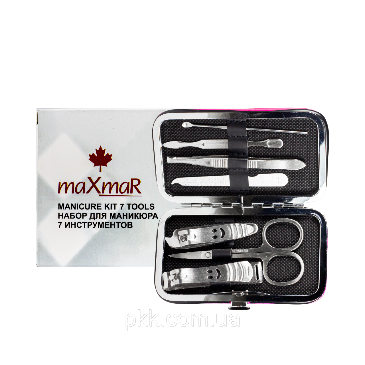 Набір для манікюру і педикюру maXmaR з 7 інструментів у футлярі зі шкірзамінника МЅ-09