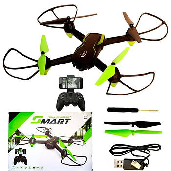 Квадрокоптер радіокерований HC676 / Дрон з камерою на пульті управління / Коптер з WiFi