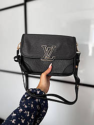 Жіноча сумка Луї Віттон чорна Louis Vuitton Black  штучна шкіра + текстиль