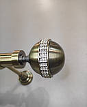 Карниз для штор металевий АВЕЯ однорядний 25мм 2.4м Античне золото, фото 5