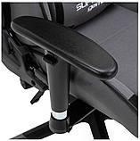 Компютерне крісло з тканини Boost СІРЕ Ігрове крісло спортивне регульовані підлокітники та спинка, фото 4