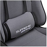 Геймерське крісло сіре ТКАНЕВЕ Boost Компютерне ігрове крісло спортивне з тканини + 2 подушки до 120кг, фото 8