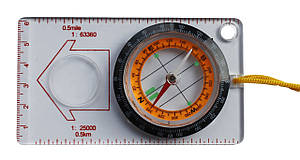 Компас рідинний планшетний із лінійкою, лупою на мотузці W-МC45-5D