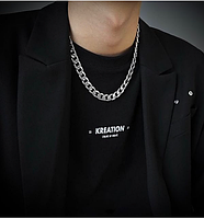 Широкий срібний ланцюжок чоловічий 50см/8мм ланцюг на шию. Ланцюг чоловічий з медичної (ювелірної) сталі