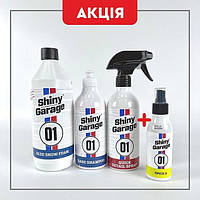 Набір для миття автомобіля від Shiny Garage Blue Snow Foam+Base Shampoo+Quick detail spray