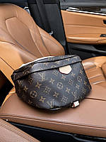 Женская сумка бананка Луи Виттон коричневая Louis Vuitton Discovery Bumbag Brown натуральная кожа