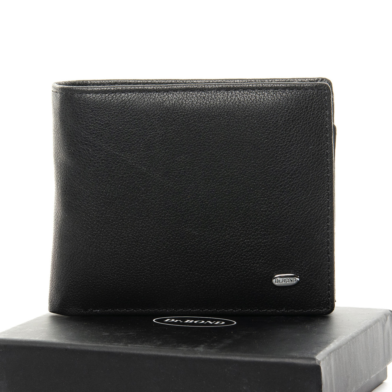 Гаманець кишеньковий натуральна шкіра чорний Арт.MSM-4 black Dr. Bond (548)