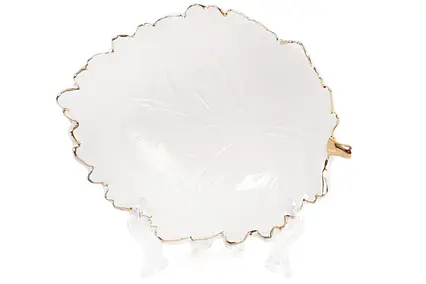 Піала керамічна Аркуш із золотою облямівкою 260 мл BonaDi