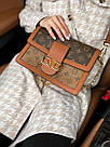 Жіноча сумка Луї Віттон коричнева Louis Vuitton Brown натуральна шкіра, фото 7