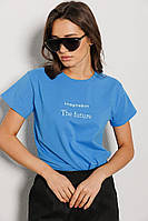 Женская однотонная футболка с надписью IMAGINATION THE FUTURE