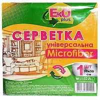 Салфетка бытовая микрофибра 30*30 EkO plus