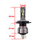 LED H4 H/L 5000K 4800Lm type 32 LED Лампа основного світла, фото 3