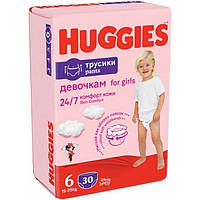 Підгузки-трусики Huggies Pants для дівчаток 6 (15-25 кг) 30 шт.