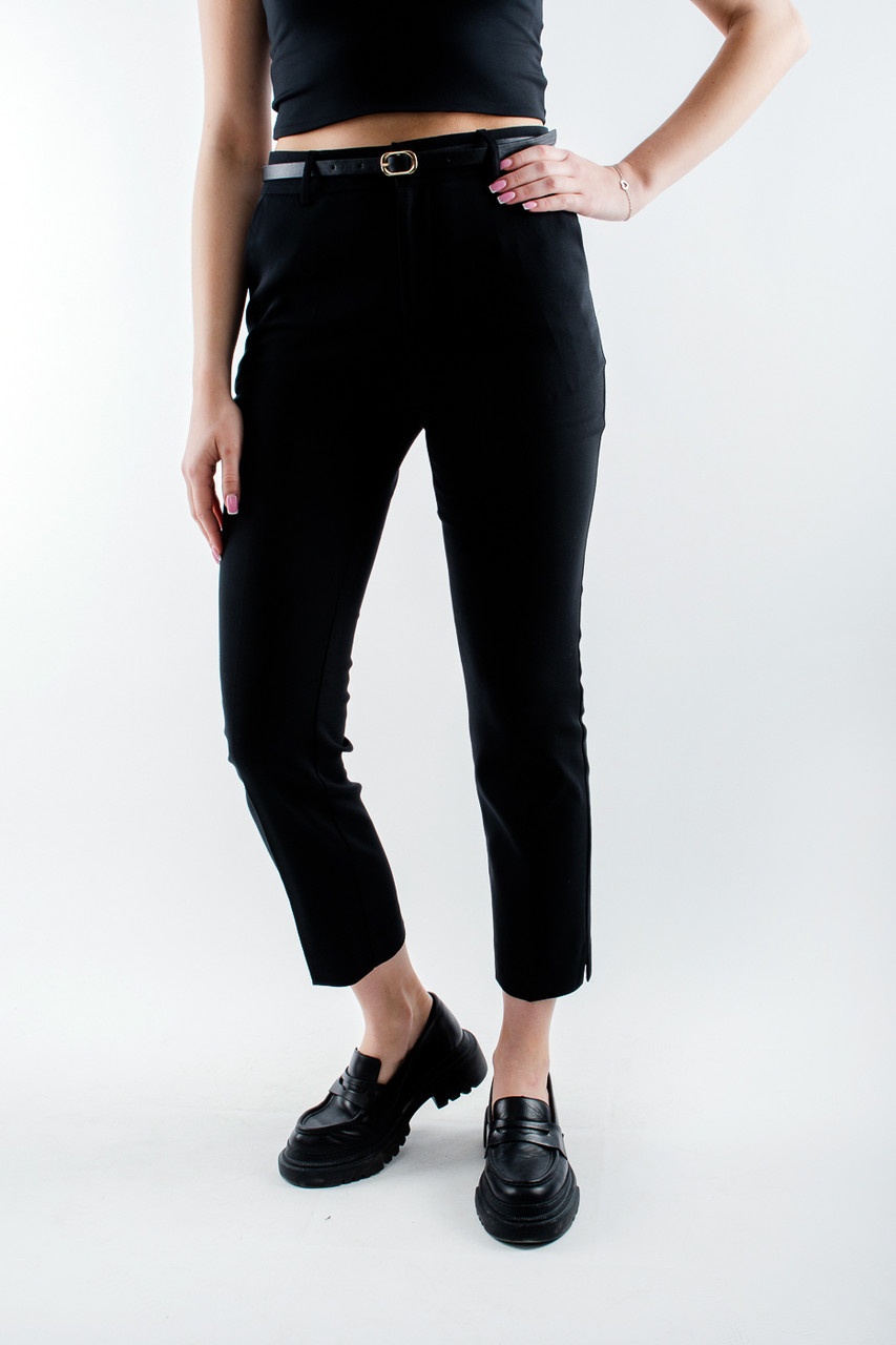 Брюки жіночі класичні з ременем чорні 4812 (2000000102405), фото 1