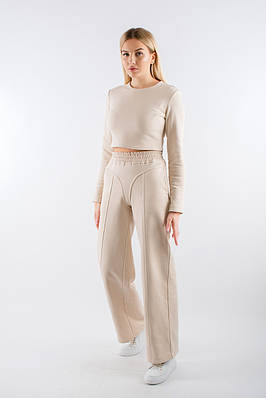 290423 Спортивний костюм топ із штанами світло-бежевий 290423 (2000000102580)